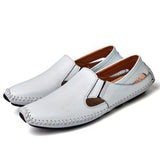 Plus Size Men Leather Driving Shoes