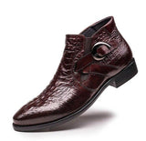 Pointed-toe Slip-On High-top Genuine Leather Men Ankle Boots