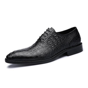 Luxury Men Oxford Genuine Crocodile Leather Business Dress Shoes