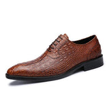 Luxury Men Oxford Genuine Crocodile Leather Business Dress Shoes