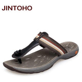 Big Size Luxury Mens Genuine Leather Slippers