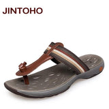 Big Size Luxury Mens Genuine Leather Slippers