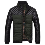 Fashion PU Patchwork Men Jackets &Coats