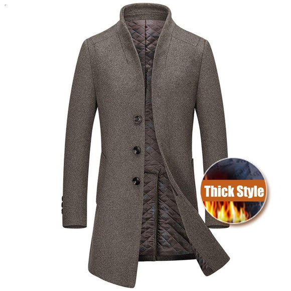 Fashion New Thicken Winter Woolen Men Coats