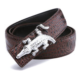 Business Strap Cow Split Leather Crocodile Belt