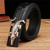 Business Strap Cow Split Leather Crocodile Belt