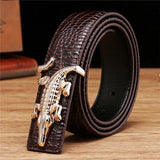 Business Strap Cow Split Leather Crocodile Belt