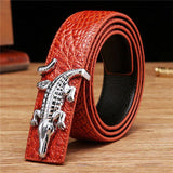 Business Strap Cow Split Leather Crocodile Belt