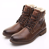 Men Shoes Motorcycle Men Boots High-Cut Lace-up Warm Men Casual Shoes