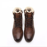 Men Shoes Motorcycle Men Boots High-Cut Lace-up Warm Men Casual Shoes