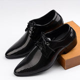 Men's Dress Shoes - Leather Business Office Wedding Flats Man Casual Party Driving Shoes