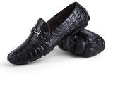 Big Size Alligator Winter Loafers Mens Fur Shoes