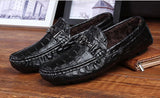 Big Size Alligator Winter Loafers Mens Fur Shoes