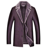 Fashion Winter PU Leather Plush Men's Jacket Coat