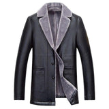 Fashion Winter PU Leather Plush Men's Jacket Coat