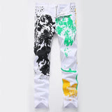 Fashion USA Flag Printed Straight Slim Fit Men Jeans