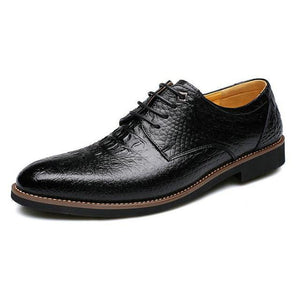 Fashion Breathable Crocodile Stripes Business Men's Dress Shoes