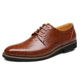 Fashion Breathable Crocodile Stripes Business Men's Dress Shoes