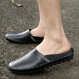 Men Casual  Genuine Leather Summer Breathable Slipper