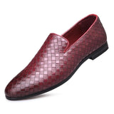 Men's Shoes- Luxury Weave Slip On Men's Dress Casual Shoes