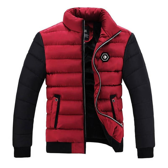 Slim Fit Stand Collar Cotton-Padded Men Coats