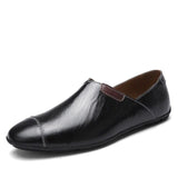 Fashion Genuine Leather Slip on Casual Men's Loafers Driving Shoes