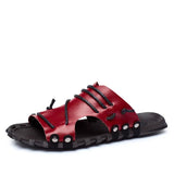 Leather Summer Men Breathable Plus Size Crocodile Casual Slipper Beach Sandals