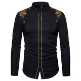 Fashion Embroidery Pattern Cotton Men's Shirts