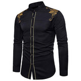 Fashion Embroidery Pattern Cotton Men's Shirts