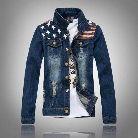 Fashion Single Breasted Denim Men Jackets