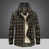 Plus Size Winter Snow Warm Thick Plaid Men Shirts