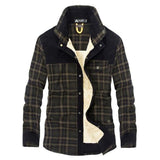 Plus Size Winter Snow Warm Thick Plaid Men Shirts