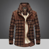 Plus Size Winter Snow Warm Thick Plaid Men Shirts