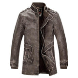 Fashion Fleece Lined Motorcycle Leather Coats Jackets