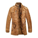 Fashion Fleece Lined Motorcycle Leather Coats Jackets