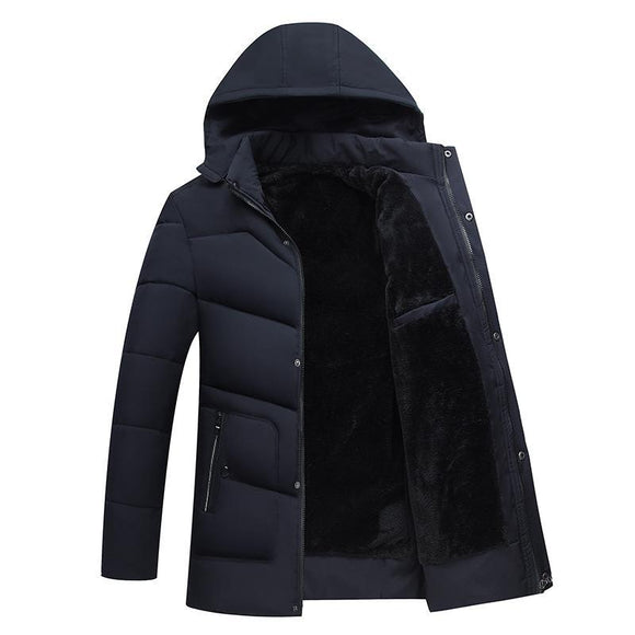 Winter Casual Thicken Warm Cotton-padded Hooded Men's Outwear