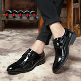 Leather Men Dress Shoes Soft Comfortable Man Formal Wedding Shoes Handmade Brogue Moccasin