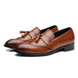 Retro Leather Classic Tassel Brogue Men's Dress Shoes