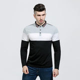 Fashion Patchwork Long Sleeve Contrast Color Men Casual Shirts