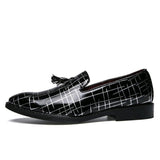 Fashion Irregular Stripes Business Men's Flats Dress Shoes