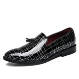 Fashion Irregular Stripes Business Men's Flats Dress Shoes