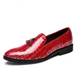 Fashion Irregular Stripes Business Men's Flats Dress Shoes