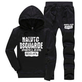 Fashion Fleece Lined Sweatshirt +Pants Men Tracksuits