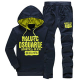 Fashion Fleece Lined Sweatshirt +Pants Men Tracksuits