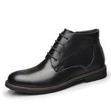 Genuine Leather Men Autumn Winter Lace-Up Ankle  Boots