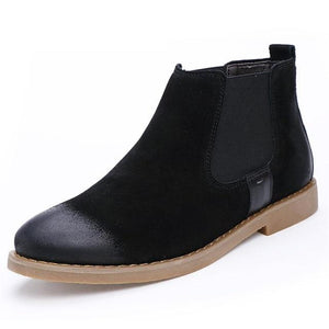 Vintage Cow Suede Leather Slip On Men Ankle Chelsea Boots