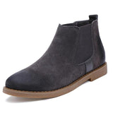 Vintage Cow Suede Leather Slip On Men Ankle Chelsea Boots