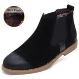 Vintage Cow Suede Leather Slip On Men Ankle Chelsea Boots