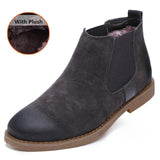 Vintage Cow Suede Leather Slip On Men Ankle Chelsea Boots