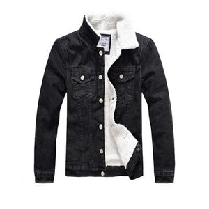 Trendy Warm Fleece Denim Men Jackets